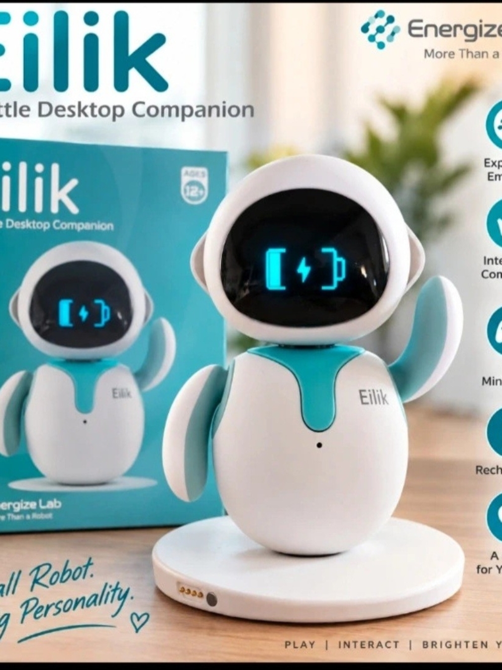 Kids Learning Robot Toy — White & Teal